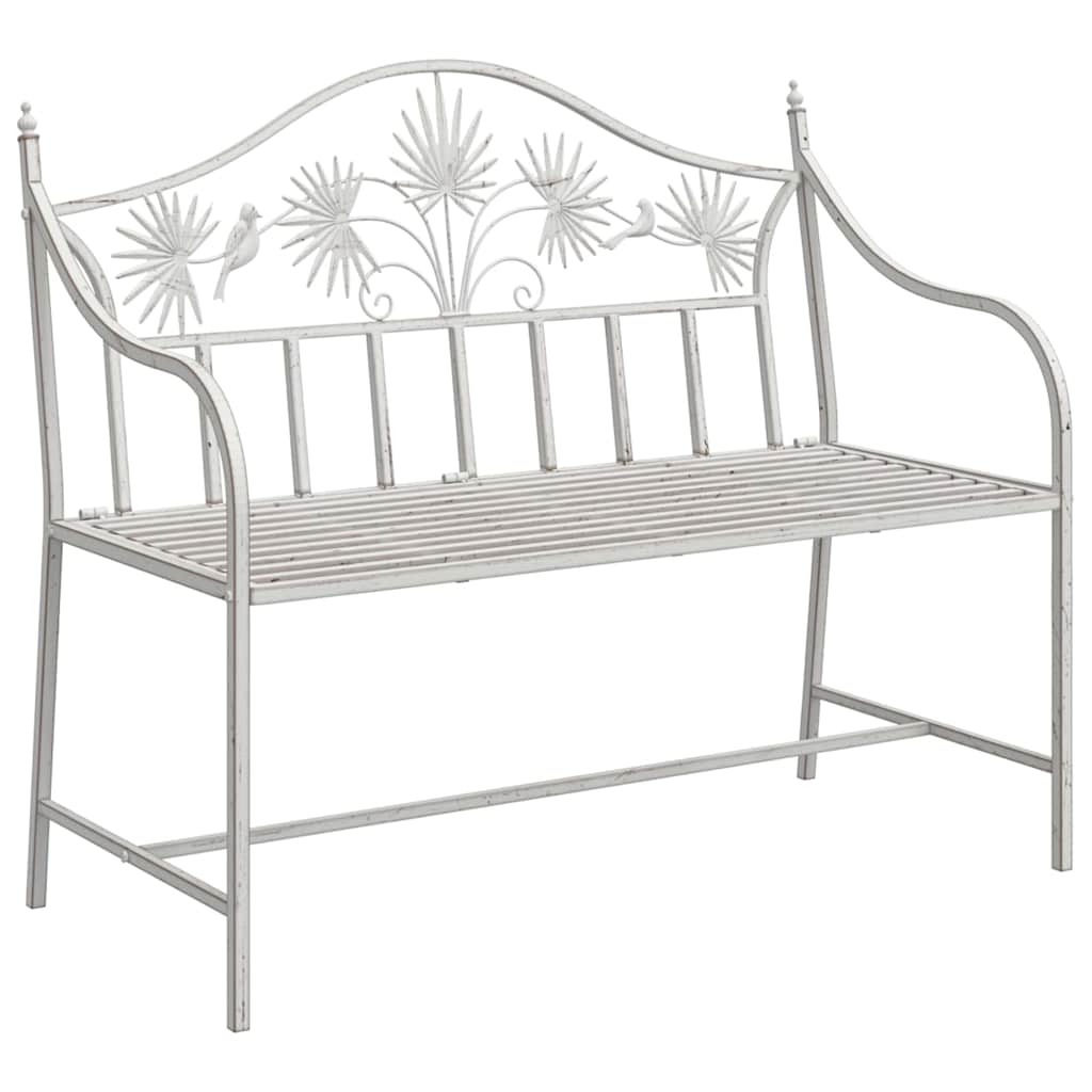 Gartenbank Weiß 104 x 54 x 93cm Stahl