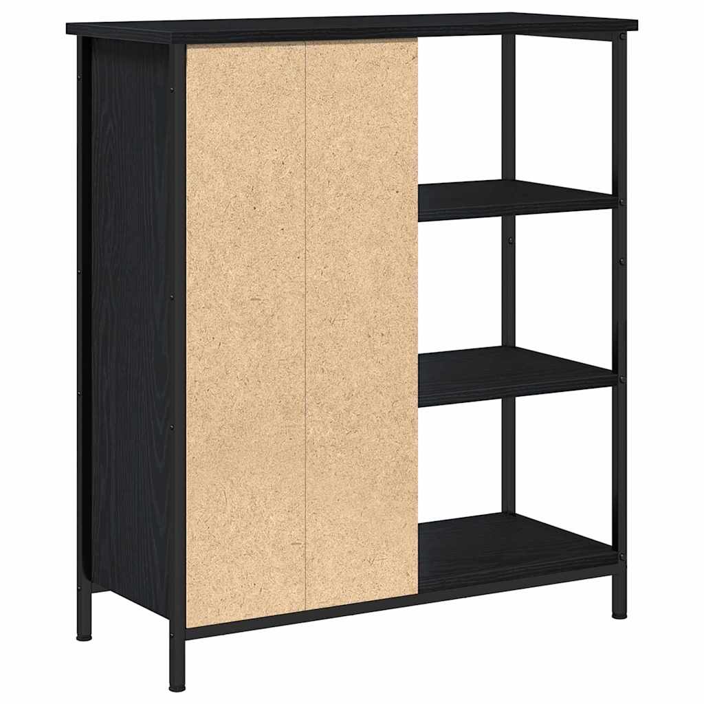 Sideboard Schwarz Eichen-Optik 70 x 30 x 80 cm Holzwerkstoff