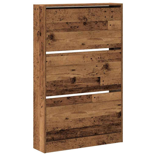 Schuhschrank mit Tür Altholz 80 x 21 x 125.5 cm Holzwerkstoff