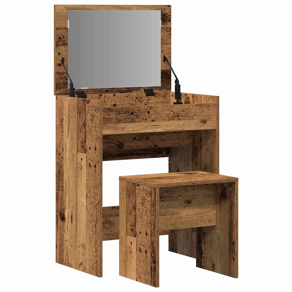 Schminktisch mit Speicher Altholz 60 x 40 x 75 cm Holzwerkstoff