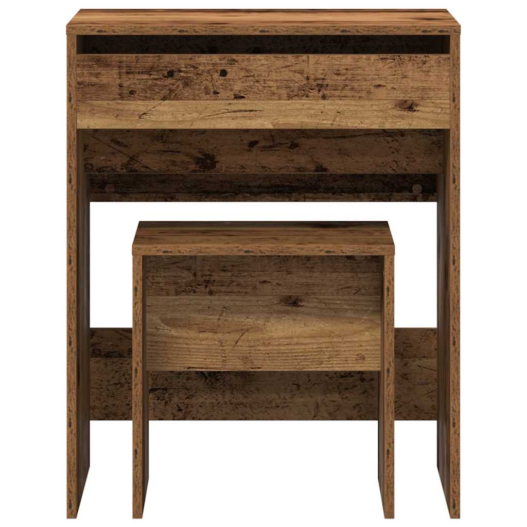 Schminktisch mit Speicher Altholz 60 x 40 x 75 cm Holzwerkstoff