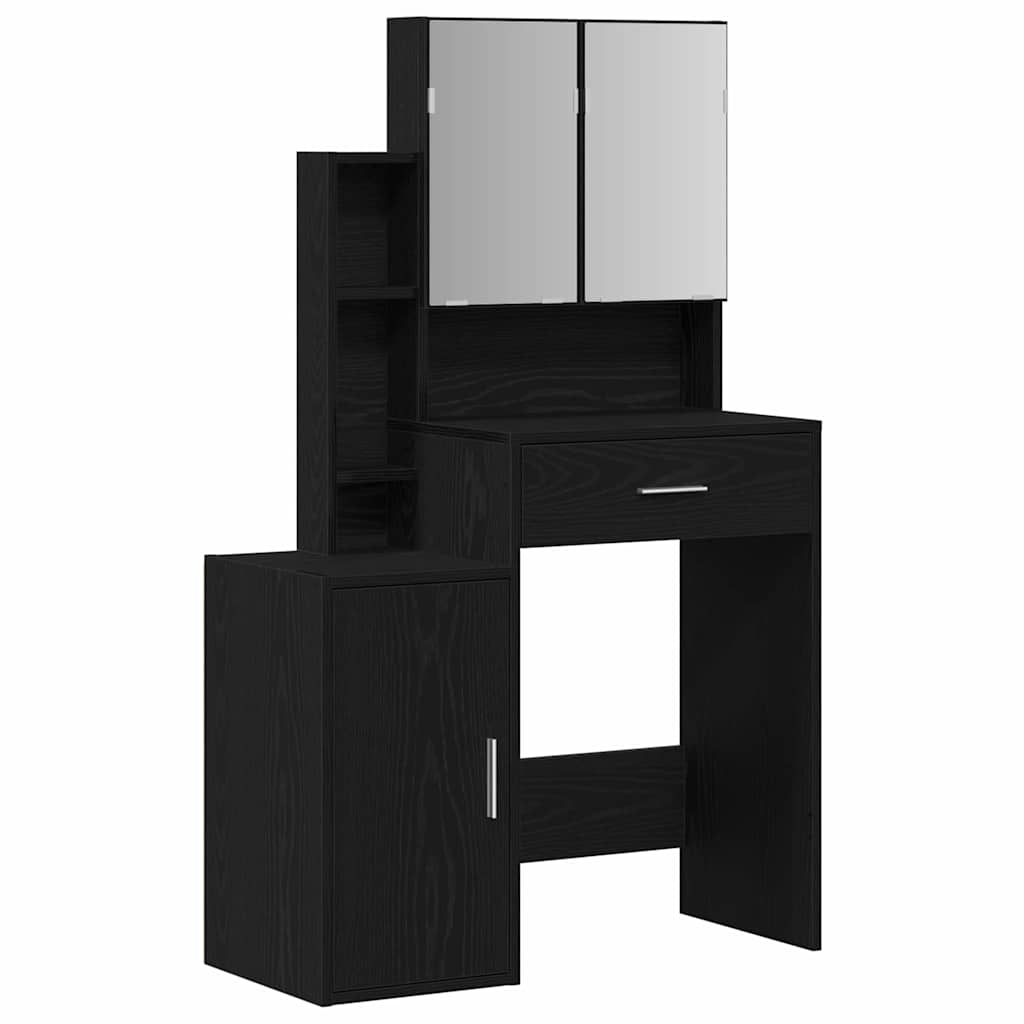 Schminktisch mit Speicher Schwarz Eichen-Optik 80 x 35 x 132 cm