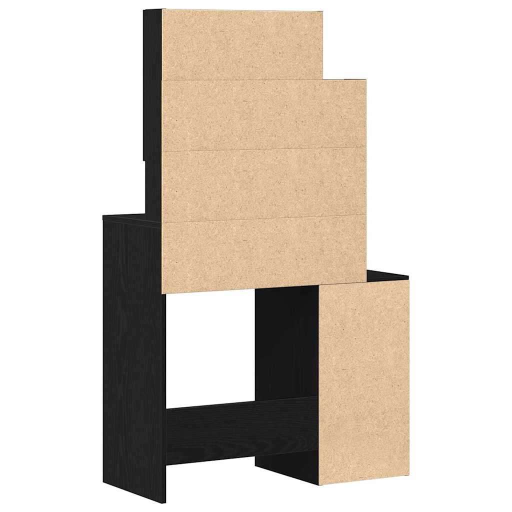 Schminktisch mit Speicher Schwarz Eichen-Optik 80 x 35 x 132 cm
