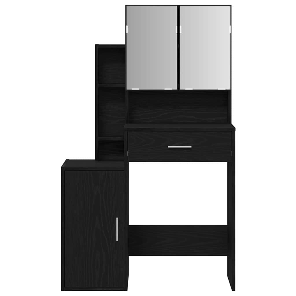 Schminktisch mit Speicher Schwarz Eichen-Optik 80 x 35 x 132 cm