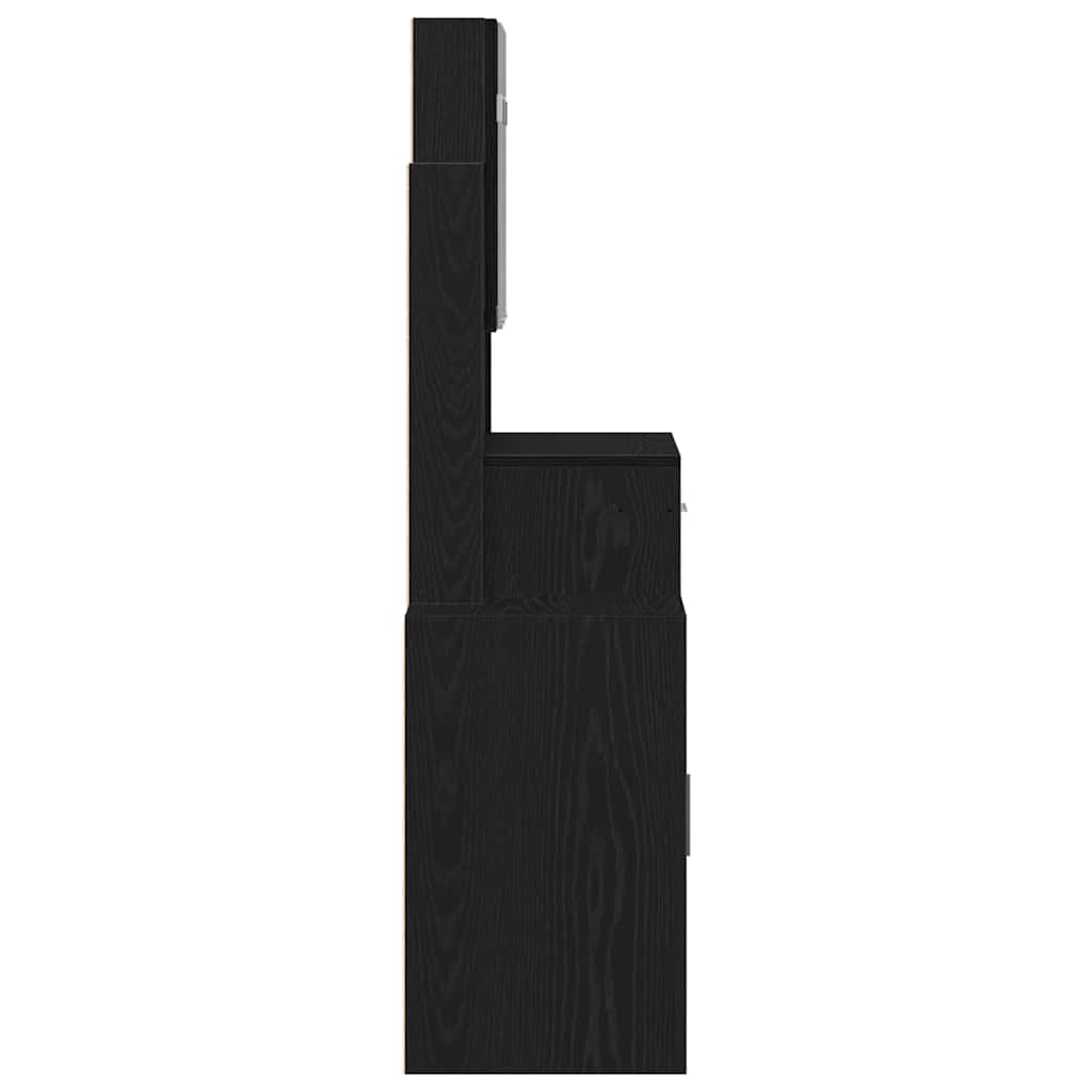 Schminktisch mit Speicher Schwarz Eichen-Optik 80 x 35 x 132 cm