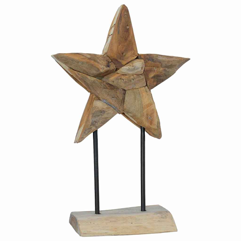 Weihnachtsstern Braun 30 x 5 x 45 cm Massivholz Teak