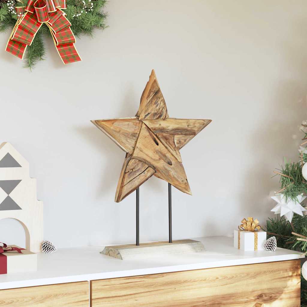 Weihnachtsstern Braun 45 x 5 x 60 cm Massivholz Teak