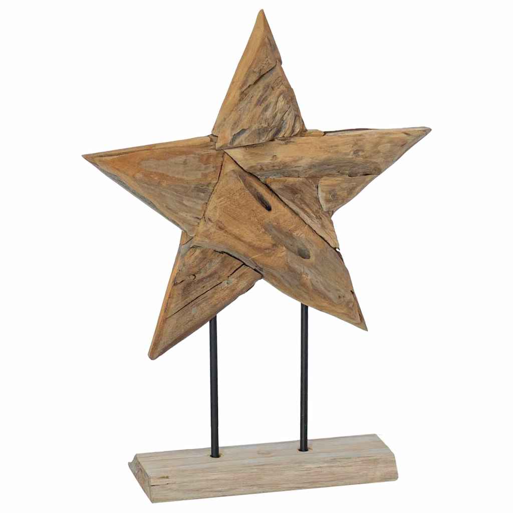 Weihnachtsstern Braun 45 x 5 x 60 cm Massivholz Teak