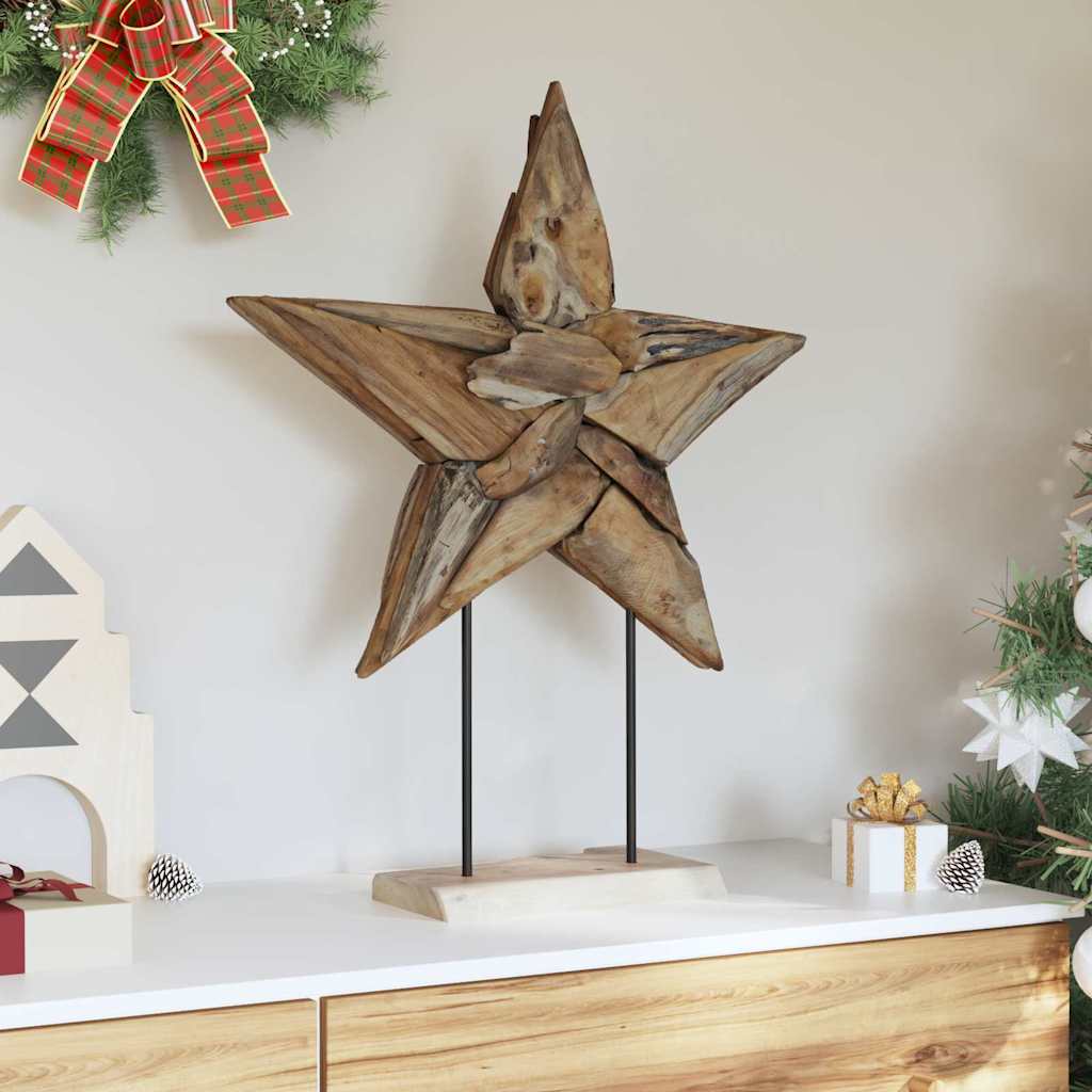 Weihnachtsstern Braun 60 x 5 x 75 cm Massivholz Teak