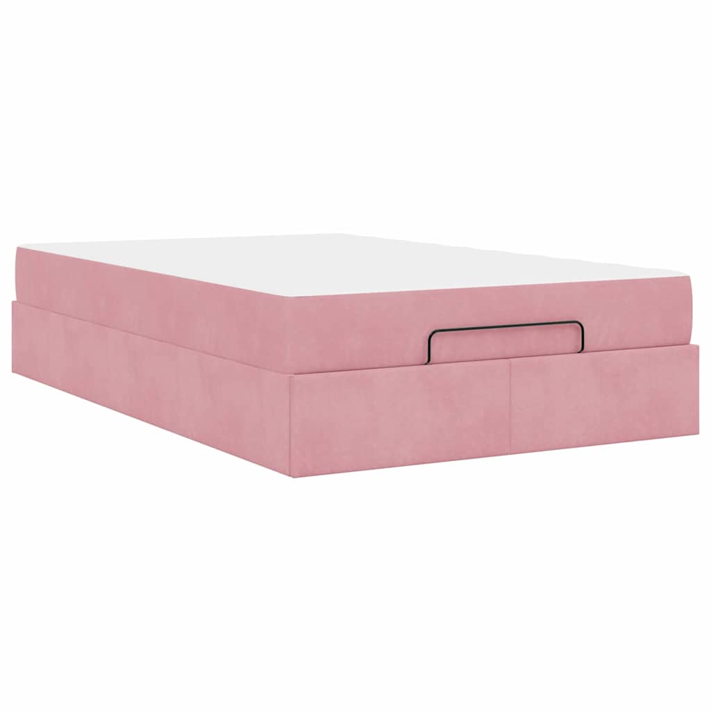 Bettgestell mit Matratze mit Speicher Rosa 120 x 190 cm Samt
