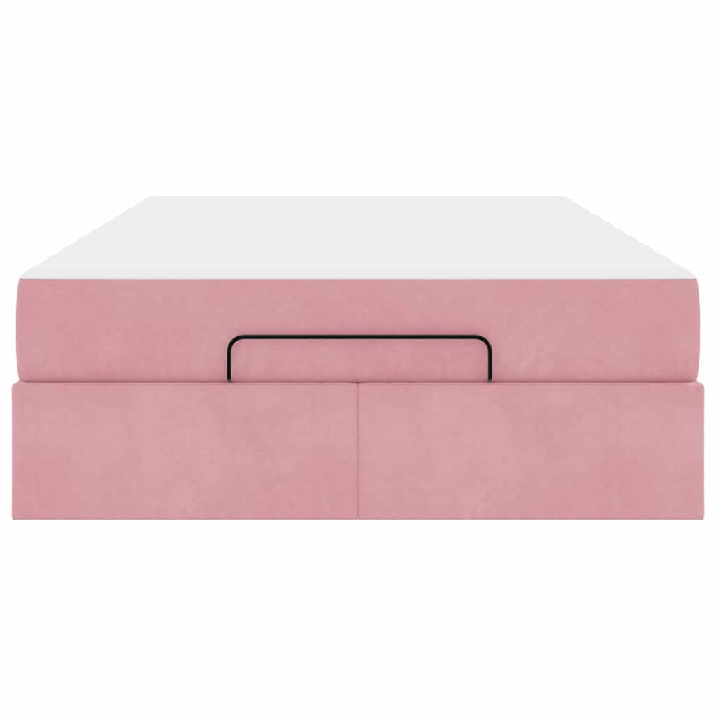 Bettgestell mit Matratze mit Speicher Rosa 120 x 190 cm Samt