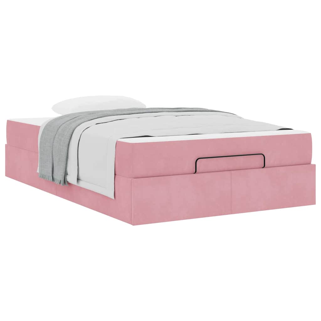 Bettgestell mit Matratze mit Speicher Rosa 120 x 190 cm Samt