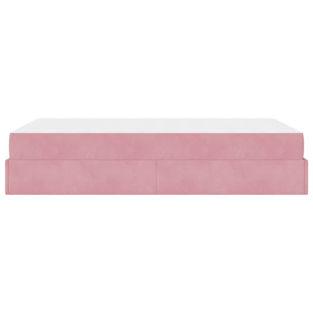 Bettgestell mit Matratze mit Speicher Rosa 120 x 190 cm Samt