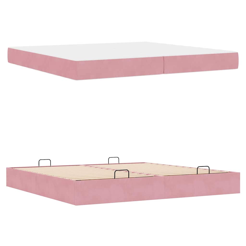 Bettgestell Rosa 200 x 200 cm Samt