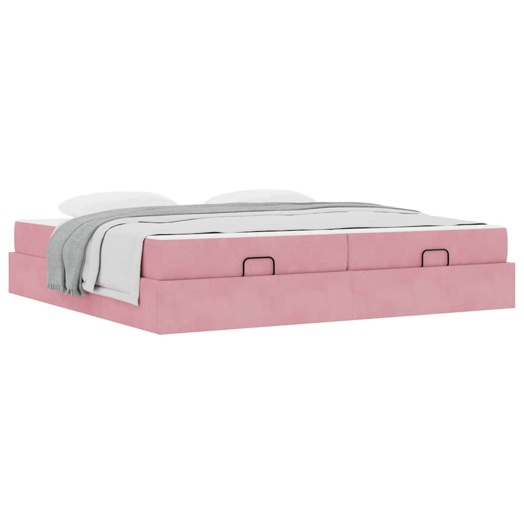 Bettgestell Rosa 200 x 200 cm Samt