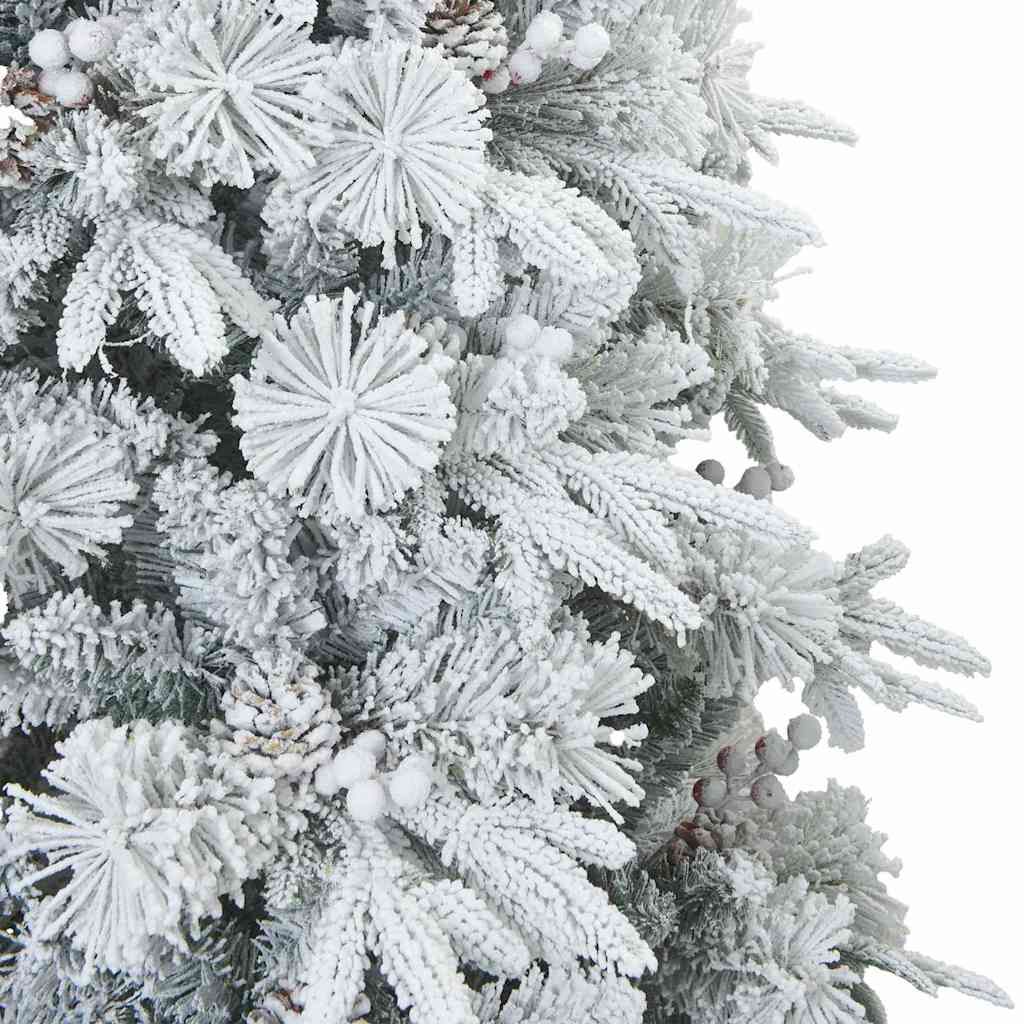 Künstlicher Scharnier-Weihnachtsbaum schneebedeckt Weiß 240 cm