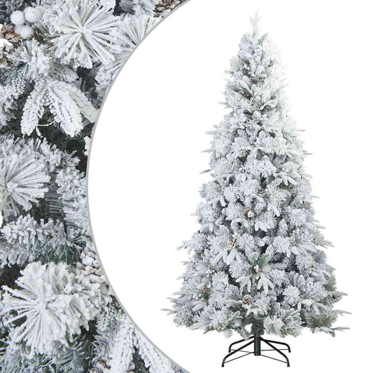 Künstlicher Scharnier-Weihnachtsbaum schneebedeckt Weiß 240 cm