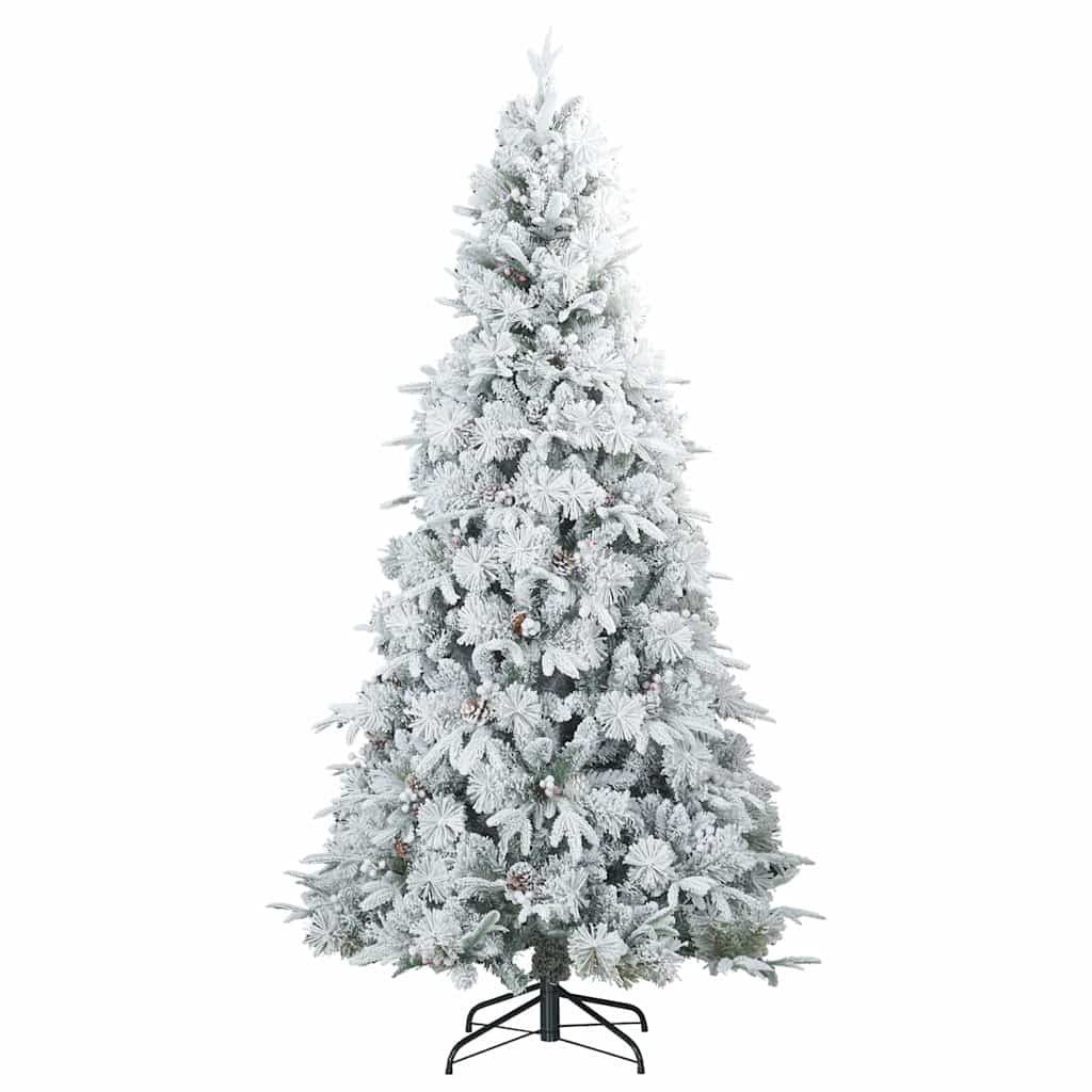 Künstlicher Scharnier-Weihnachtsbaum schneebedeckt Weiß 240 cm