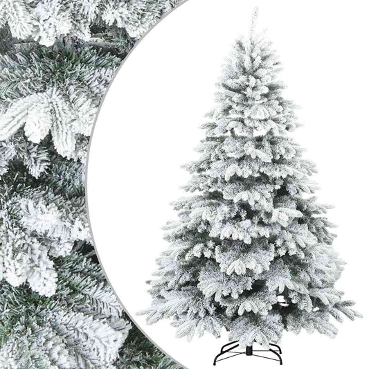 Künstlicher Scharnier-Weihnachtsbaum schneebedeckt Weiß 240 cm
