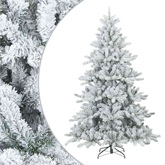 Künstlicher Scharnier-Weihnachtsbaum schneebedeckt Weiß 240 cm