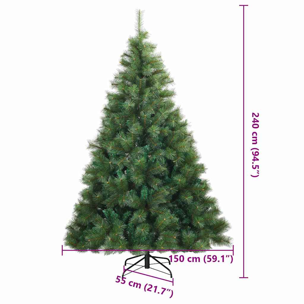 Künstlicher klappbarer Weihnachtsbaum Grün 240 cm PVC, Stahl