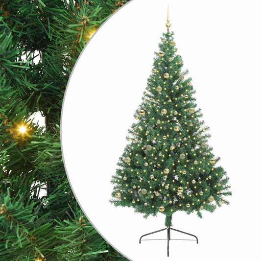 Künstlicher vorbeleuchteter Weihnachtsbaum Grün 240 cm PVC