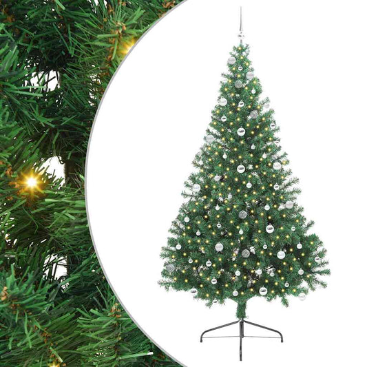 Künstlicher vorbeleuchteter Weihnachtsbaum Grün 240 cm PVC