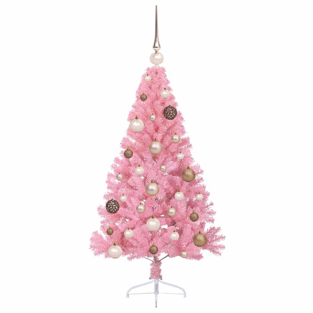 Künstlicher vorbeleuchteter Weihnachtsbaum Rosa 120 cm PVC