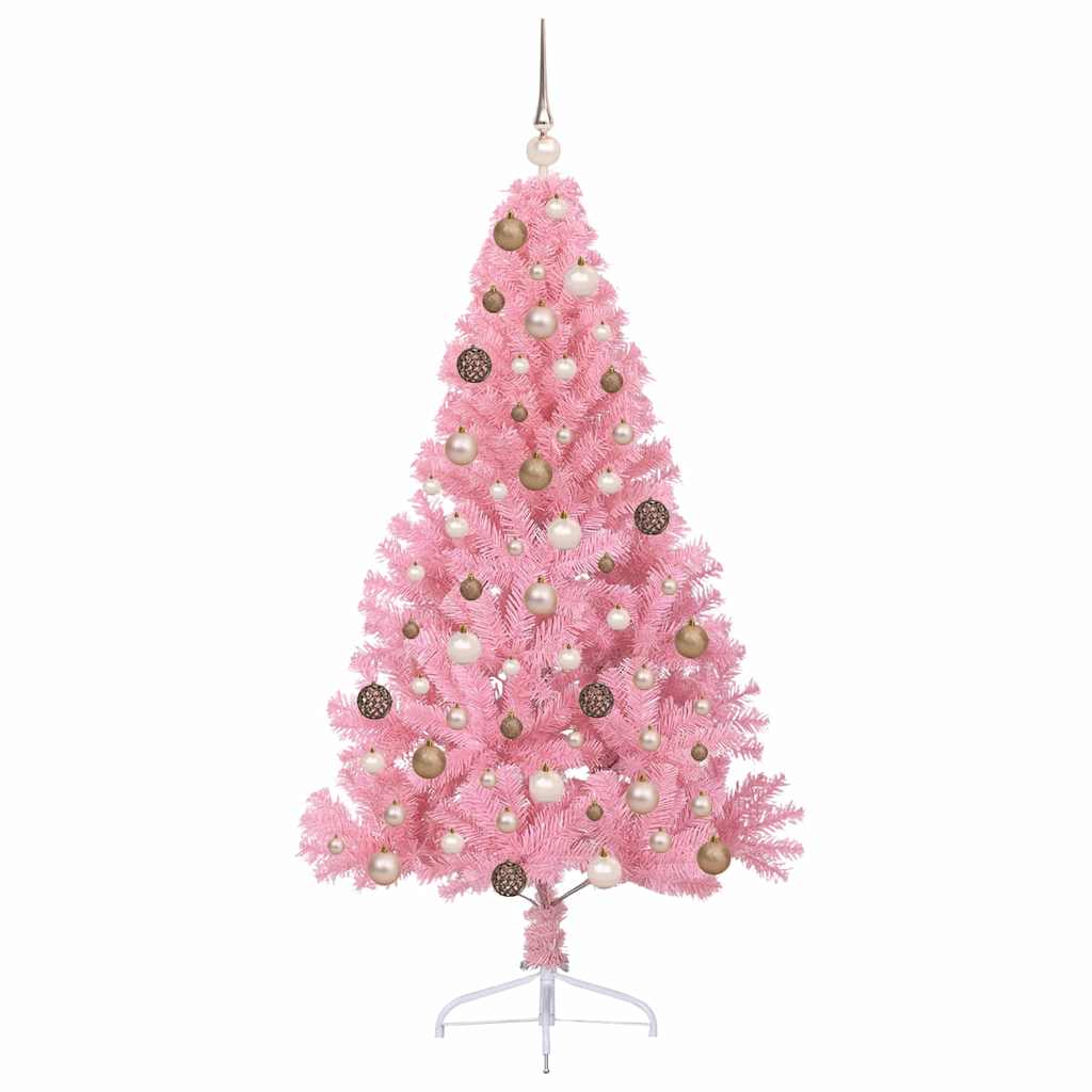Künstlicher vorbeleuchteter Weihnachtsbaum Rosa 180 cm PVC