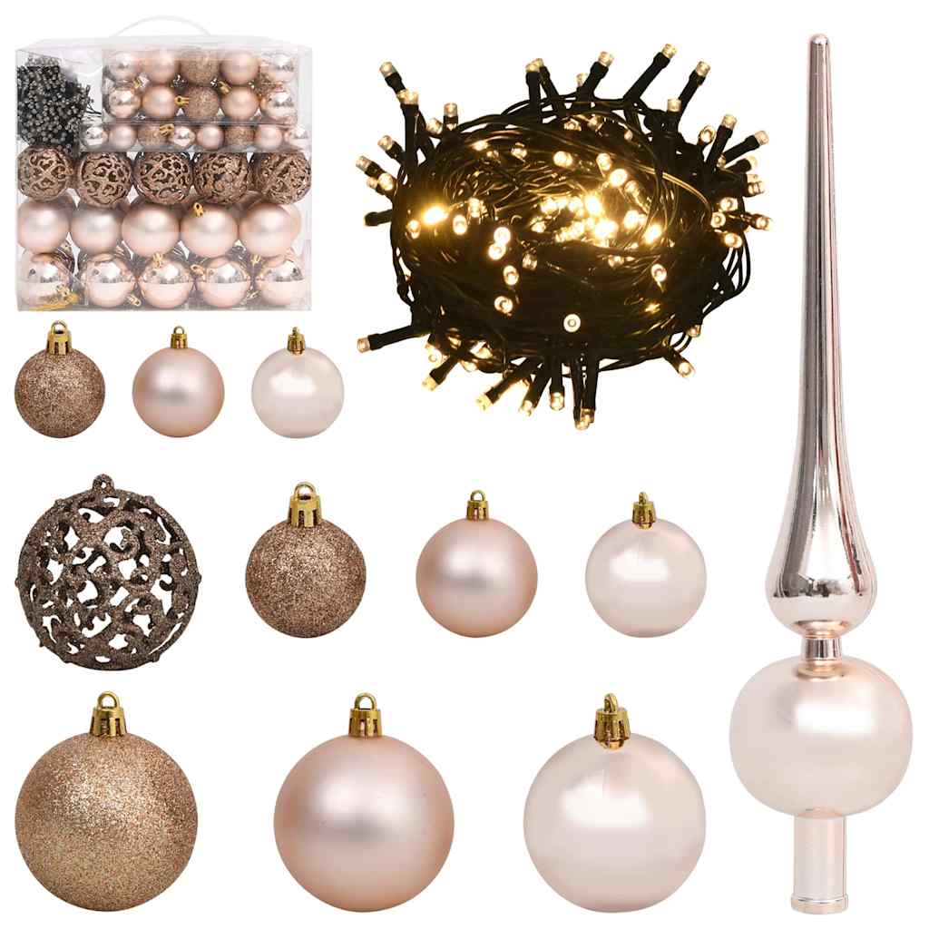 Künstlicher vorbeleuchteter Weihnachtsbaum Rosa 180 cm PVC