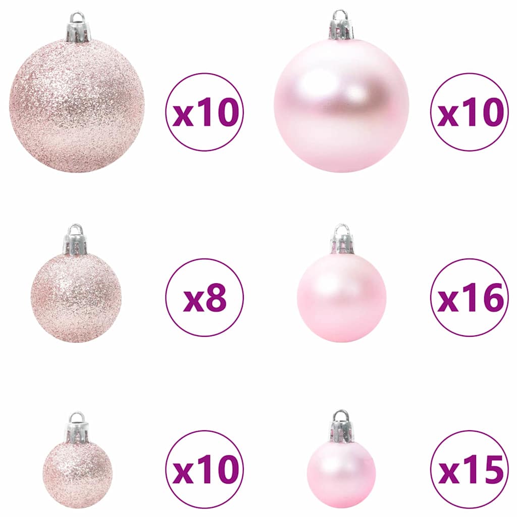 Künstlicher vorbeleuchteter Weihnachtsbaum Rosa 180 cm PVC