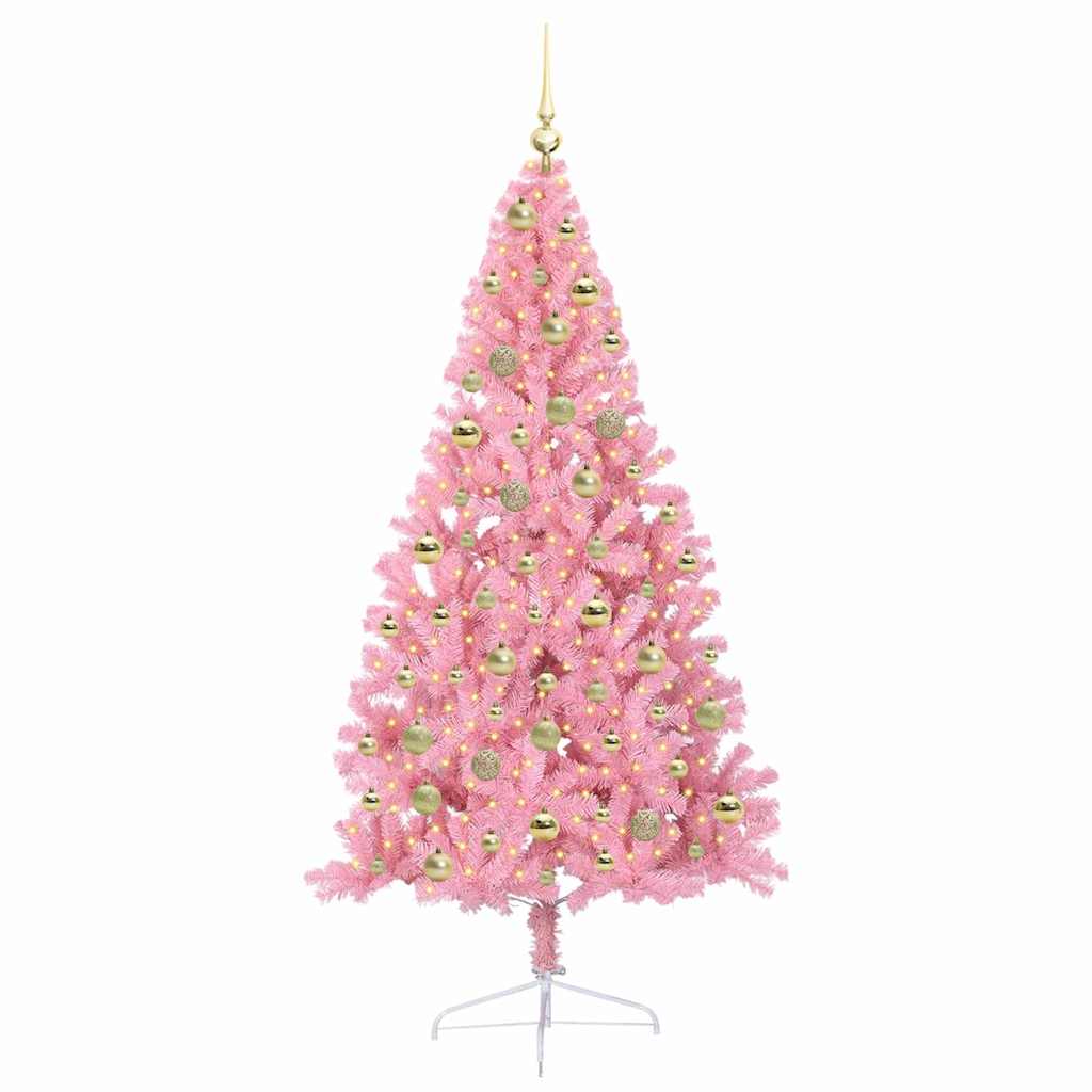 Künstlicher vorbeleuchteter Weihnachtsbaum Rosa 180 cm PVC