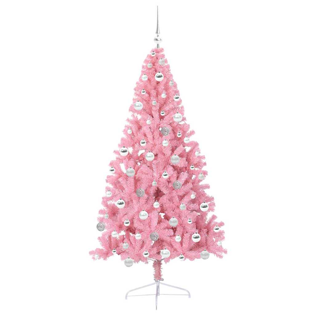 Künstlicher vorbeleuchteter Weihnachtsbaum Rosa 180 cm PVC