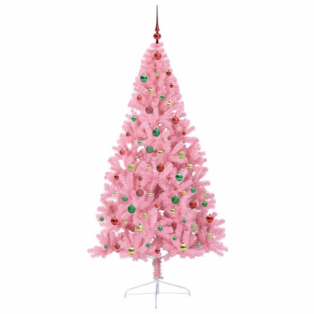 Künstlicher vorbeleuchteter Weihnachtsbaum Rosa 180 cm PVC