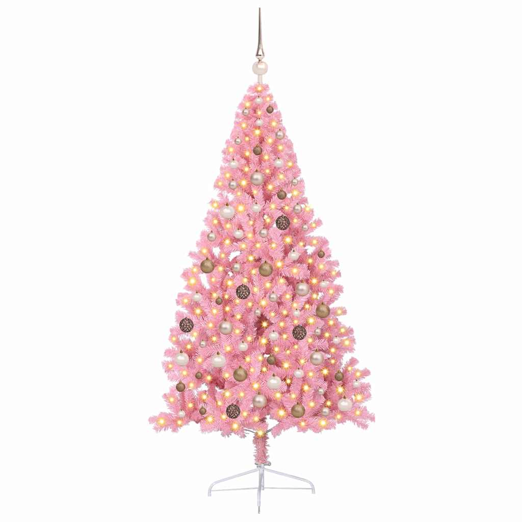 Künstlicher vorbeleuchteter Weihnachtsbaum Rosa 210 cm PVC