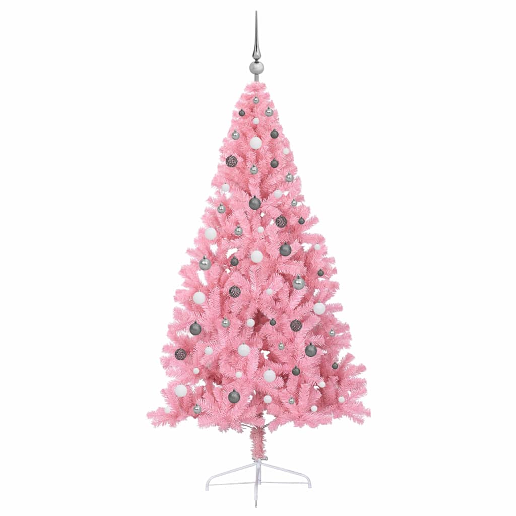 Künstlicher vorbeleuchteter Weihnachtsbaum Rosa 210 cm PVC