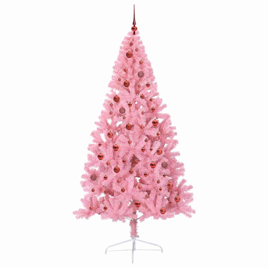 Künstlicher vorbeleuchteter Weihnachtsbaum Rosa 210 cm PVC