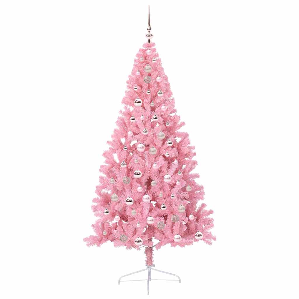 Künstlicher vorbeleuchteter Weihnachtsbaum Rosa 210 cm PVC