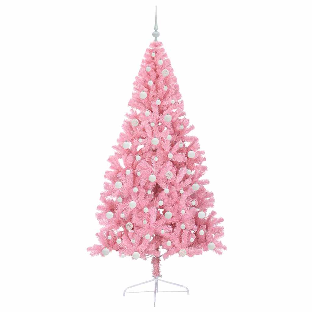 Künstlicher vorbeleuchteter Weihnachtsbaum Rosa 210 cm PVC