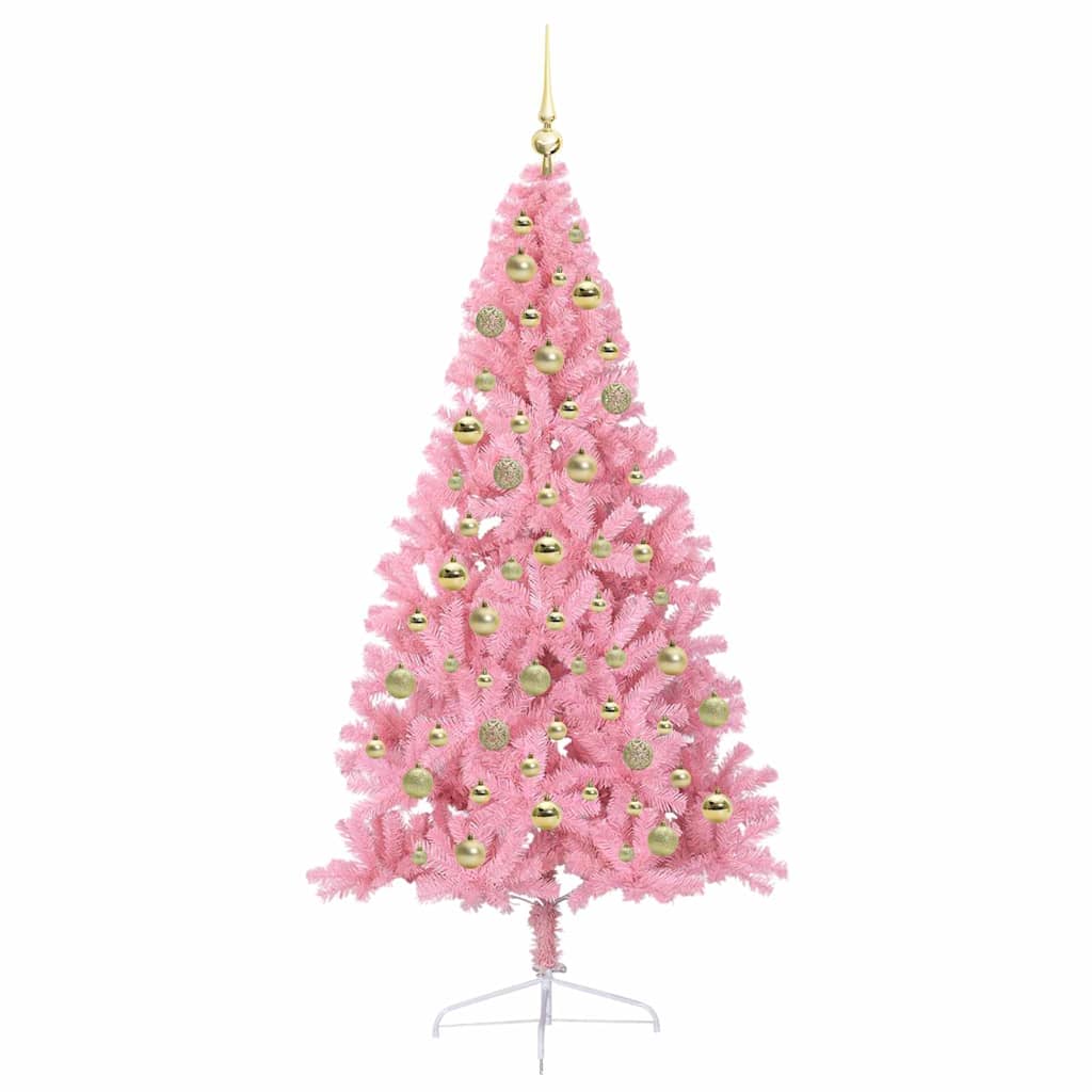 Künstlicher vorbeleuchteter Weihnachtsbaum Rosa 210 cm PVC