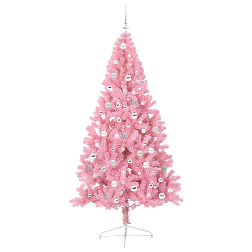 Künstlicher vorbeleuchteter Weihnachtsbaum Rosa 210 cm PVC
