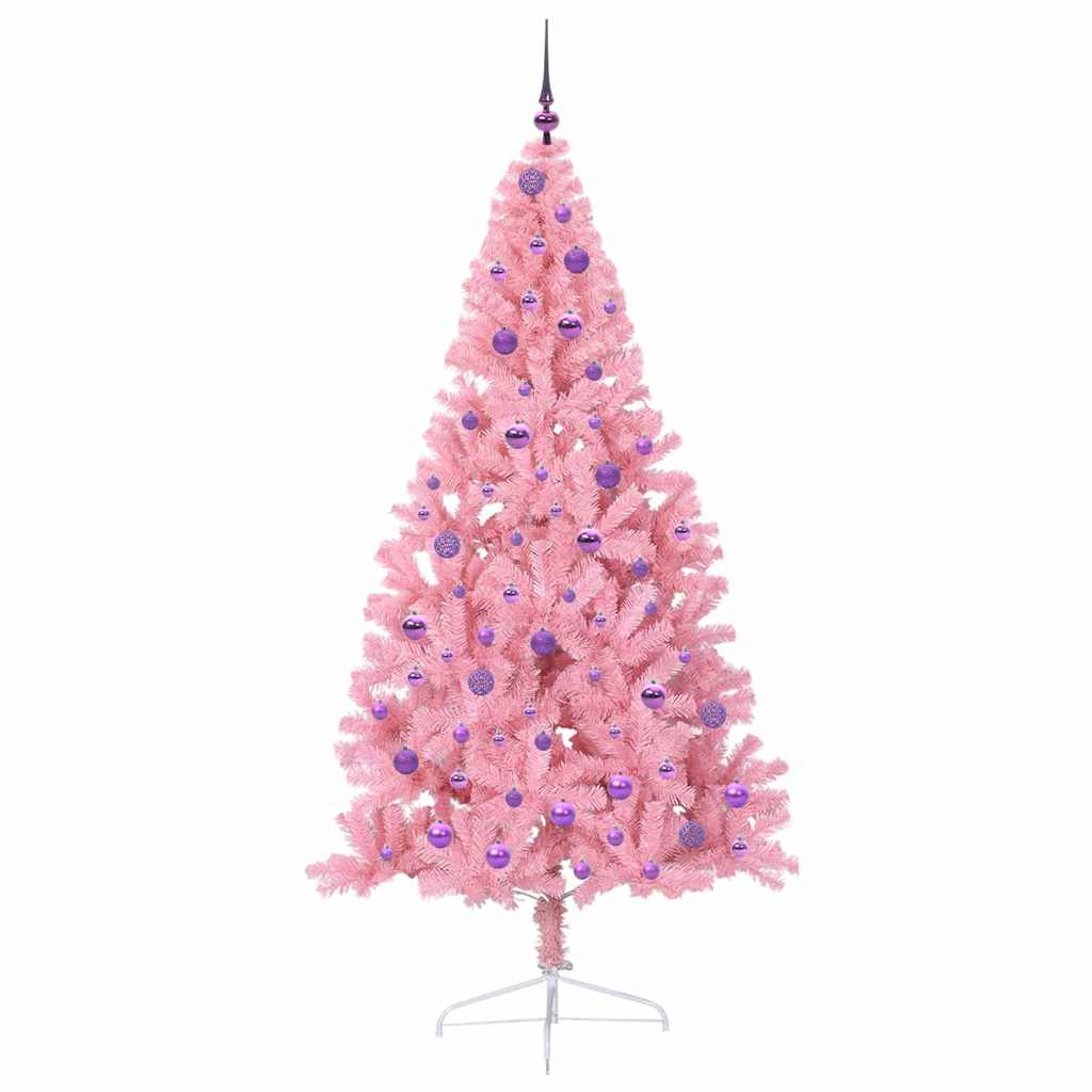 Künstlicher vorbeleuchteter Weihnachtsbaum Rosa 210 cm PVC