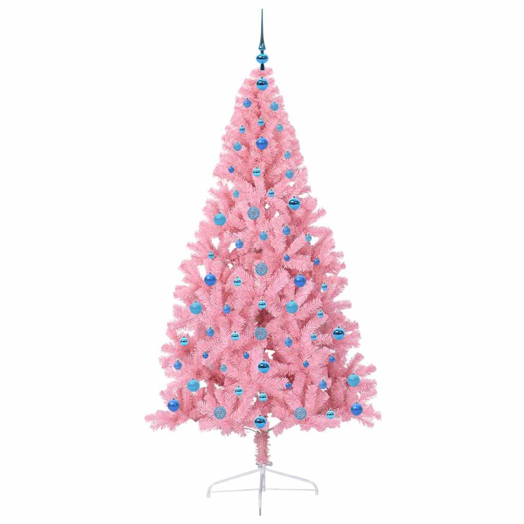 Künstlicher vorbeleuchteter Weihnachtsbaum Rosa 210 cm PVC