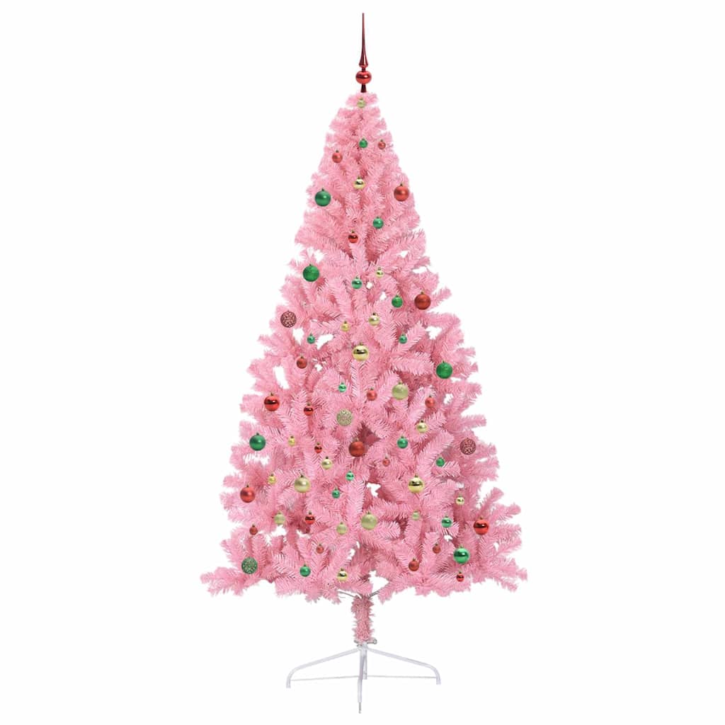 Künstlicher vorbeleuchteter Weihnachtsbaum Rosa 210 cm PVC