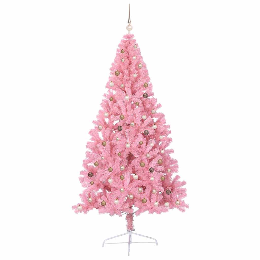 Künstlicher vorbeleuchteter Weihnachtsbaum Rosa 240 cm PVC