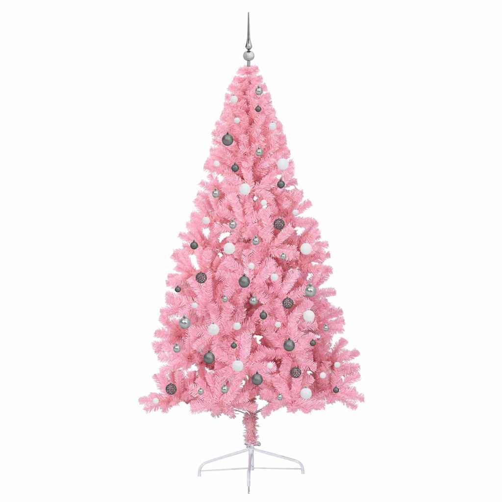 Künstlicher vorbeleuchteter Weihnachtsbaum Rosa 240 cm PVC
