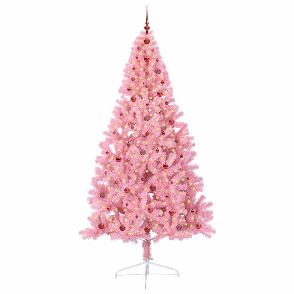 Künstlicher vorbeleuchteter Weihnachtsbaum Rosa 240 cm PVC