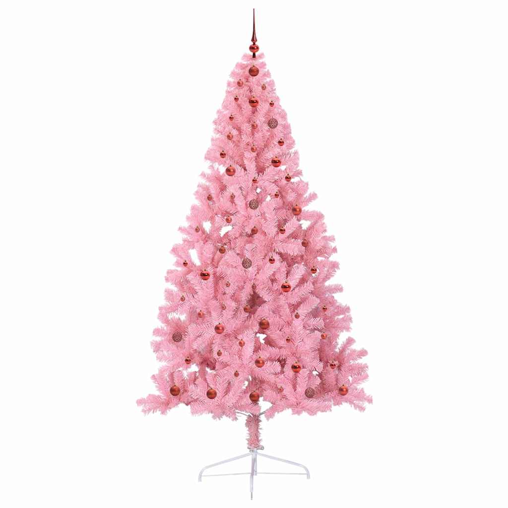 Künstlicher vorbeleuchteter Weihnachtsbaum Rosa 240 cm PVC