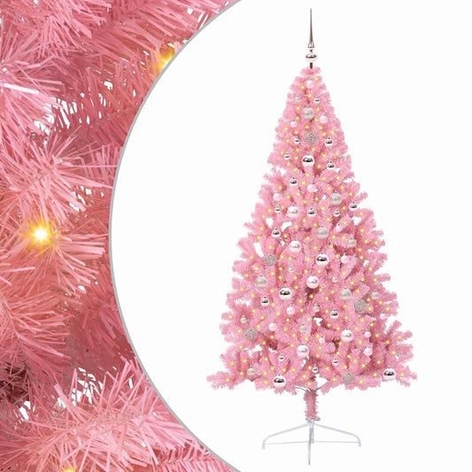 Künstlicher vorbeleuchteter Weihnachtsbaum Rosa 240 cm PVC