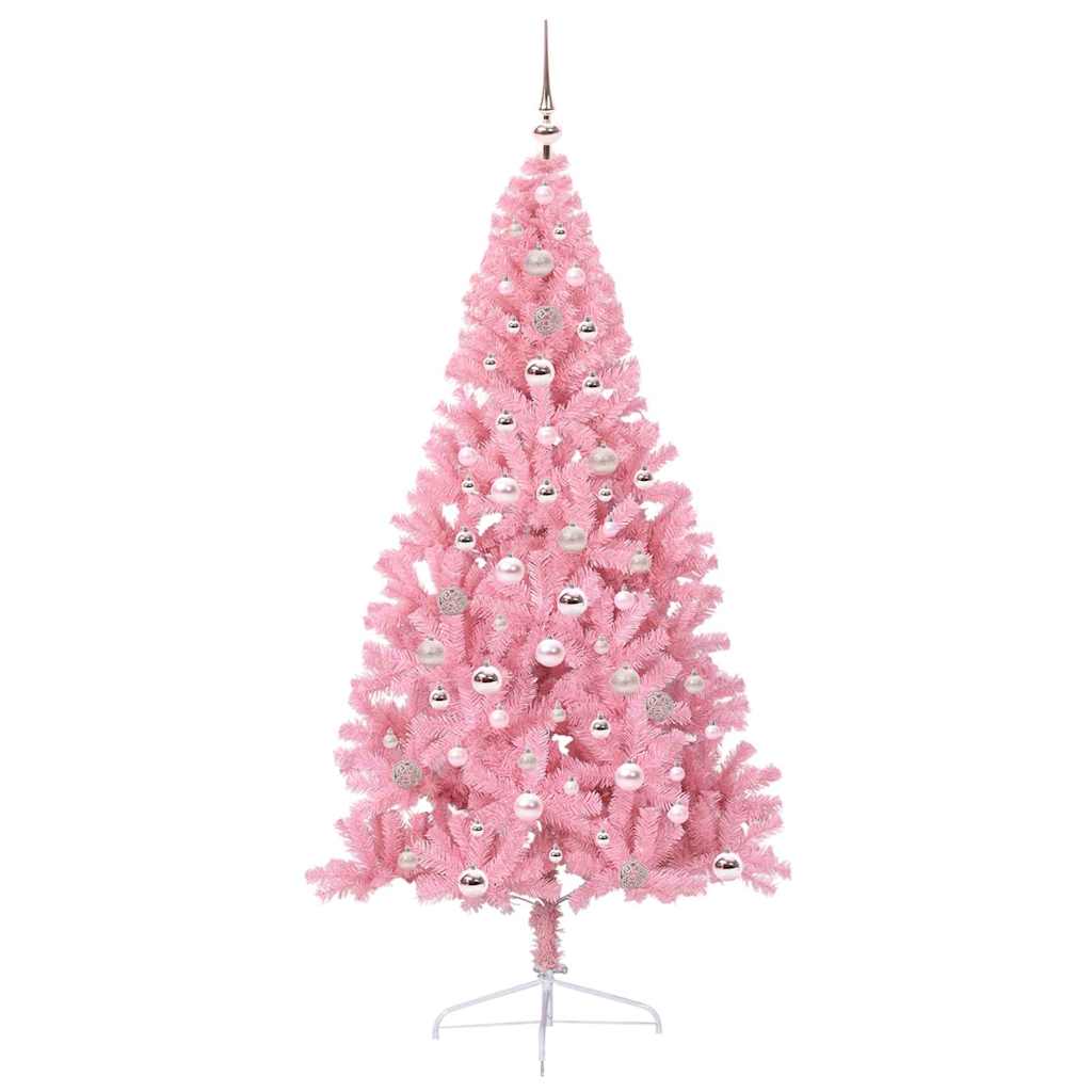 Künstlicher vorbeleuchteter Weihnachtsbaum Rosa 240 cm PVC